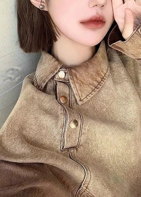 Luvik | Design Ruskea Vaaleanruskea Farkkutakki Peter Pan -kauluksella