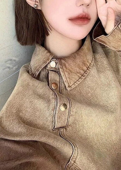 Luvik | Design Ruskea Vaaleanruskea Farkkutakki Peter Pan -kauluksella