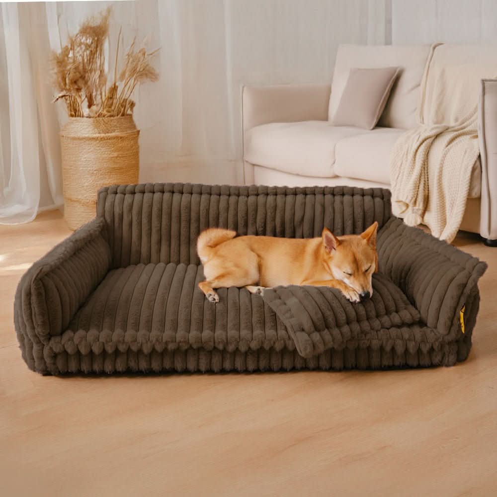 Luvikno | DreamPaw Ortopedisk Hundeseng – Robust Soveflate med Nakkestøtte og Avtagbare Trekk