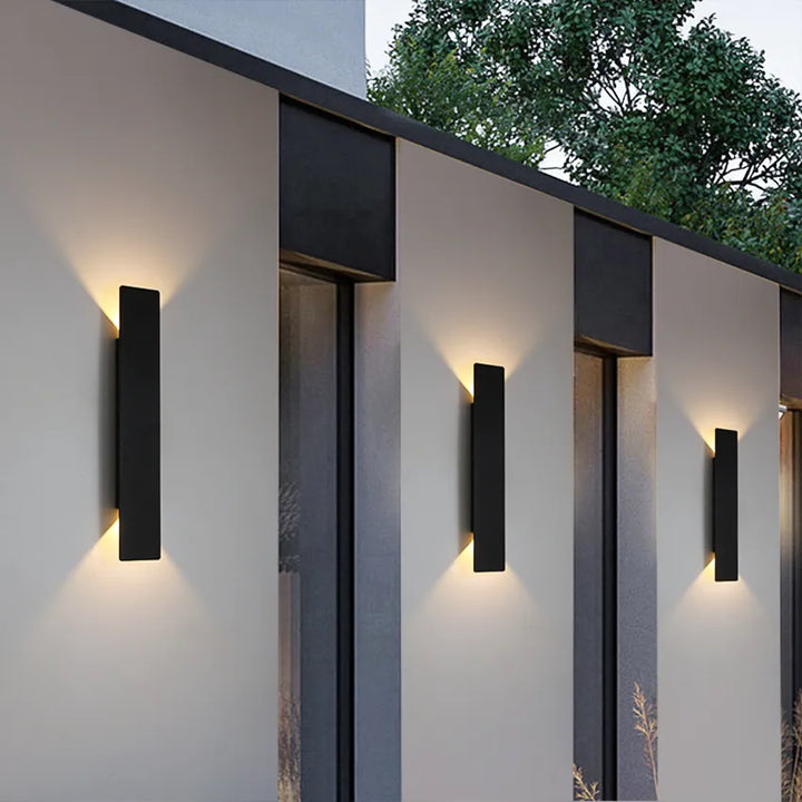 Utendørs Vegglampe Svart Aluminium Vanntett Lampe Luvikno