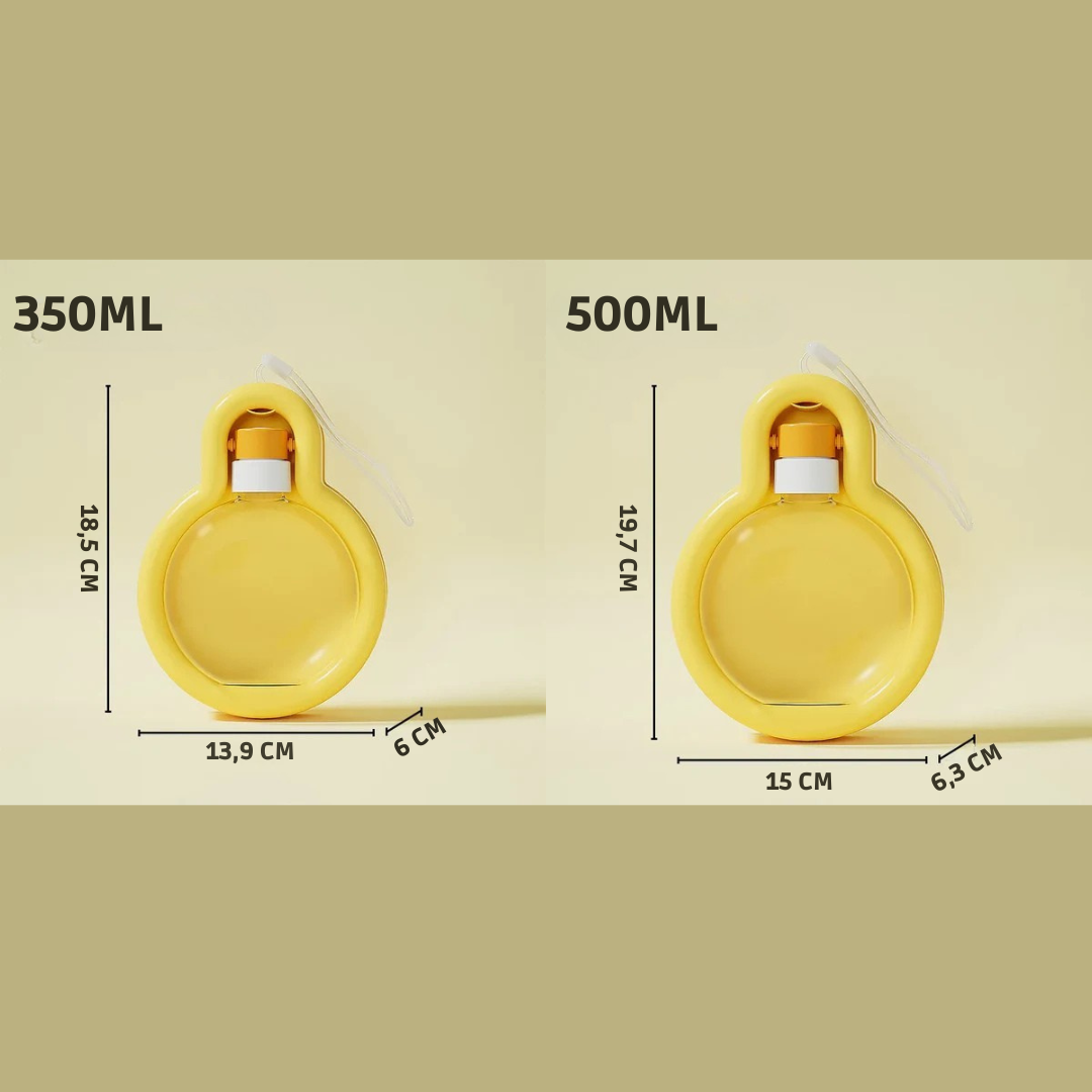 Utendørs vannflaske for hunder 500 ml med skål Luvikno