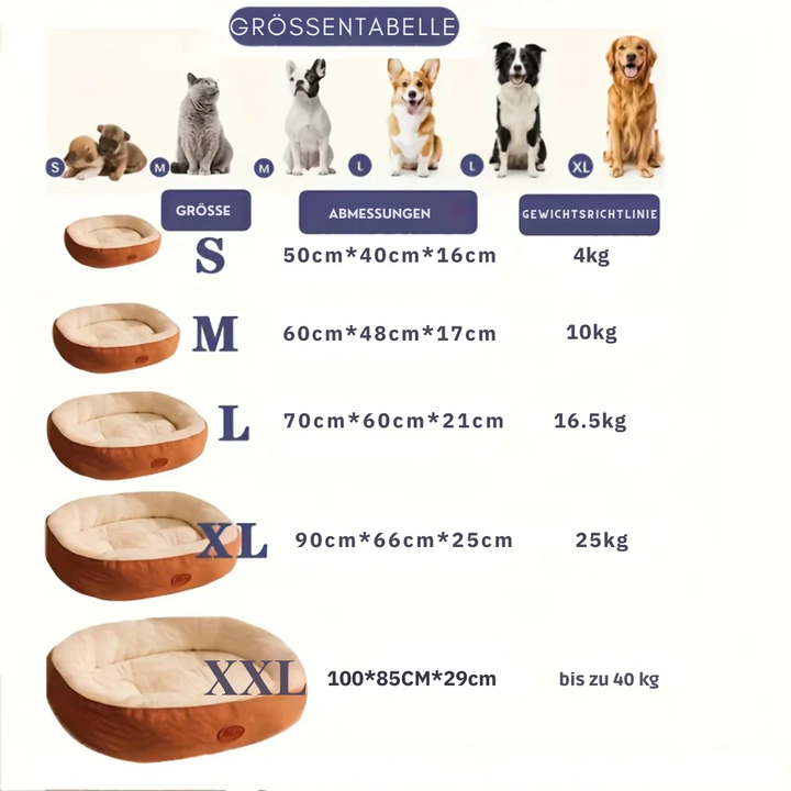 Oval Plush Bed for Dogs & Cats Luvikno