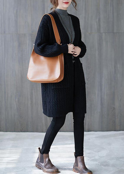 Luvik | mustat neulecardiganit Muoti Poche rento neulepuserovaatteet