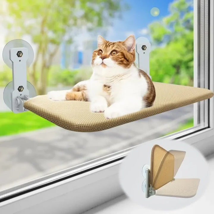 Bærbar sugekopp-hammock for katter Luvikno