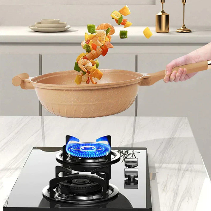 Luvikno | Multifunksjonell Wokpanne med Non-Stick Belegg - CookFlex