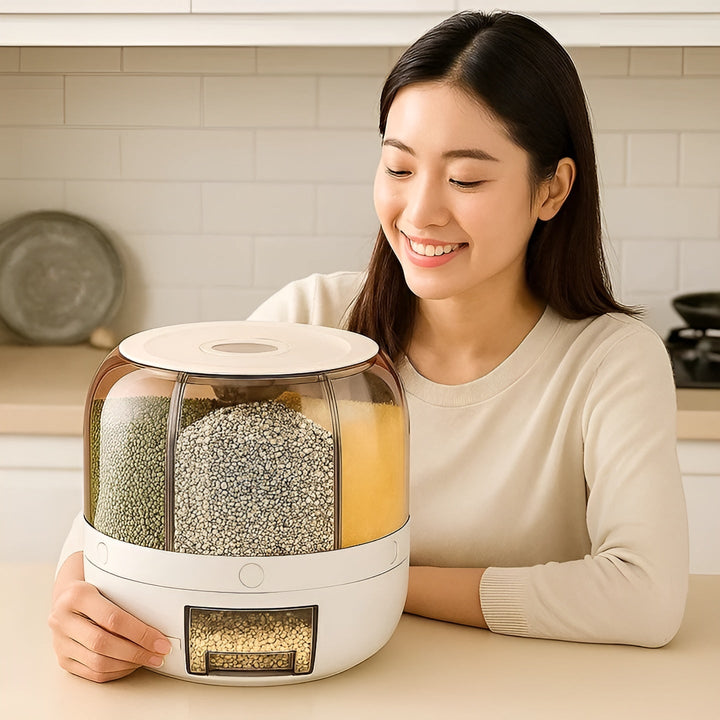 Grain Dispenser – Hygienisk med Insektbeskyttelse | Praktisk for Kjøkken & Oppbevaring | Luvikno