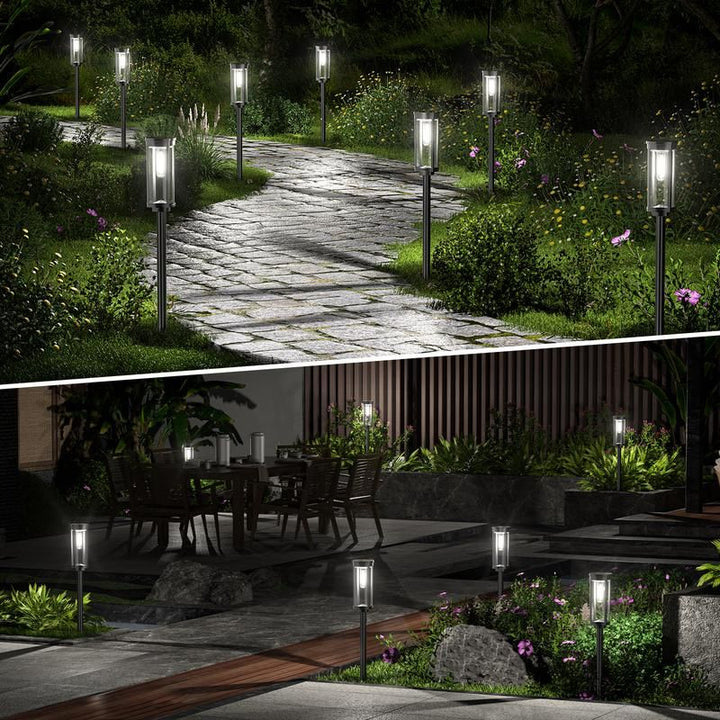 Luvikno | Solhage Veibelys | Automatisk Dusk Sensor | IP65 Vanntett | Varm Hvit LED | 12t Driftstid | Sett med 2