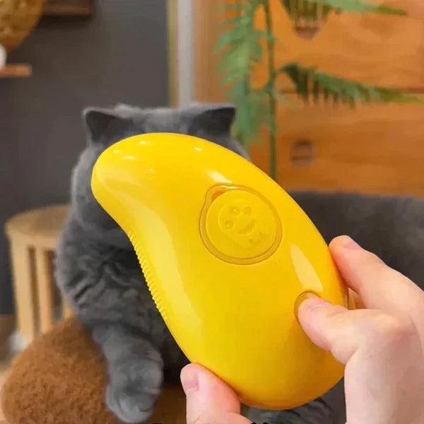 Luvikno | Luksus Katt Pelspleiebørste med Dampteknologi for Avslappet Grooming og Glansfull Pels – Myke Bustehår, Lett å Rengjøre