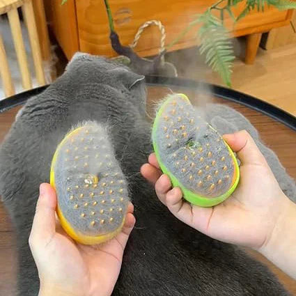 Luvikno | Luksus Katt Pelspleiebørste med Dampteknologi for Avslappet Grooming og Glansfull Pels – Myke Bustehår, Lett å Rengjøre