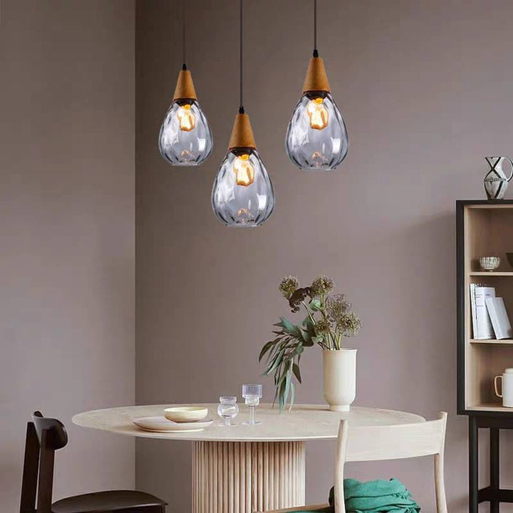 Vintage Tear Drop Glass Pendant Ceiling Light for Dining Room | Luvikno