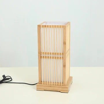 Tatami Japansk Nattbordlampe med Tre Bamboo Skjerm | Luvikno