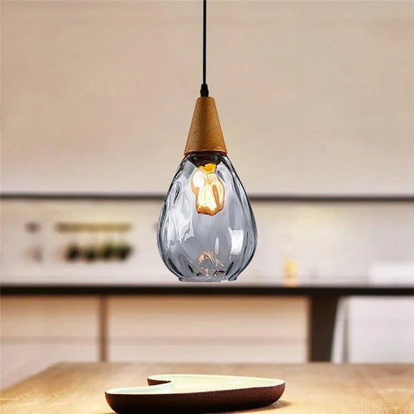 Vintage Tear Drop Glass Pendant Ceiling Light for Dining Room | Luvikno
