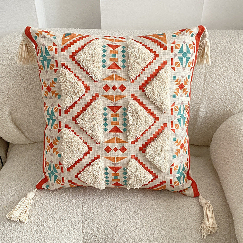 Boho foret linet frynse puteomslag
