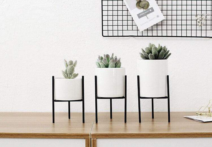 Pakke med 3 mid-century blomsterpotter Luvikno