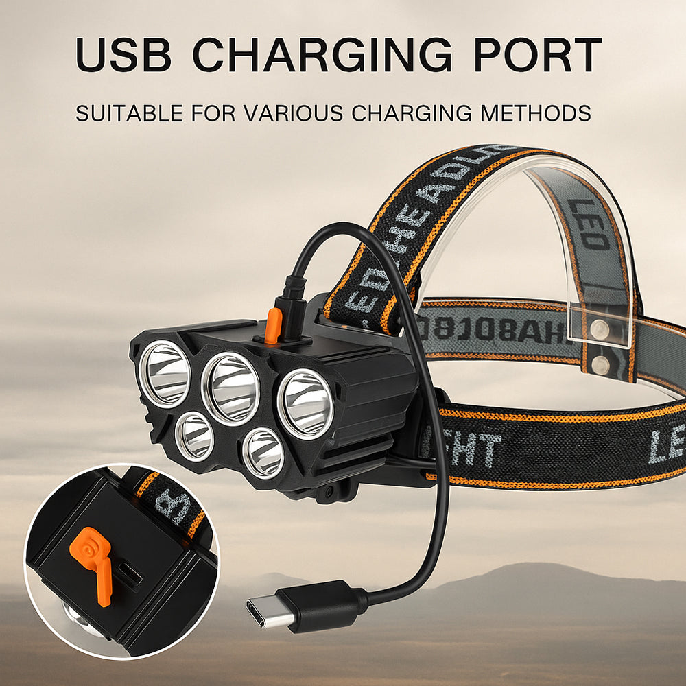 Hodelykt 300 Lumen 180° justerbar vinkel – 4 lysmoduser | Luvikno