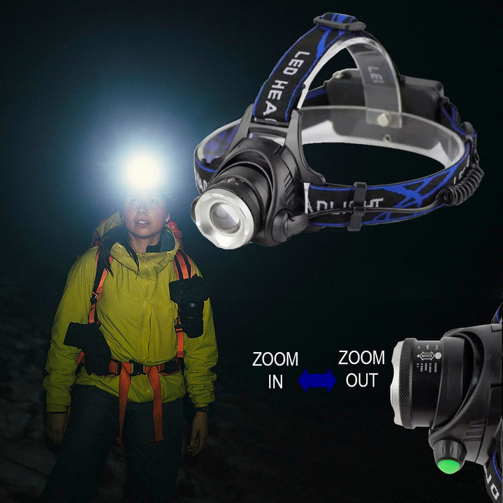 Hodelykt 1800 Lumen med justerbart fokus og zoom | Luvikno
