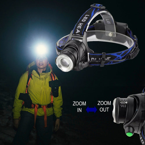 Hodelykt 1800 Lumen med justerbart fokus og zoom | Luvikno