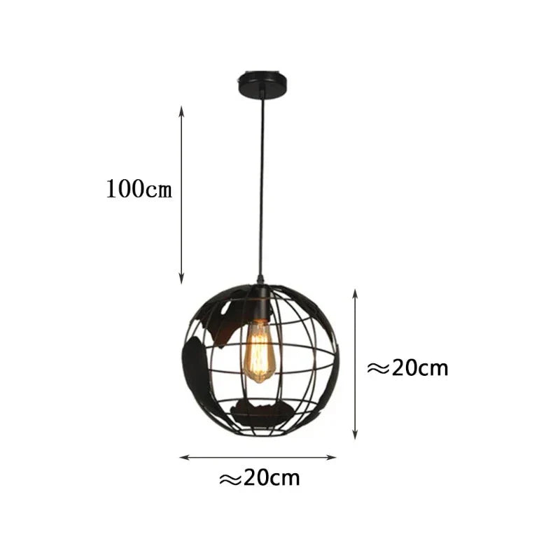 Kreative Erde Chandelier Pendellampe – Industrielt Retro Design laget av Metall | Luvikno