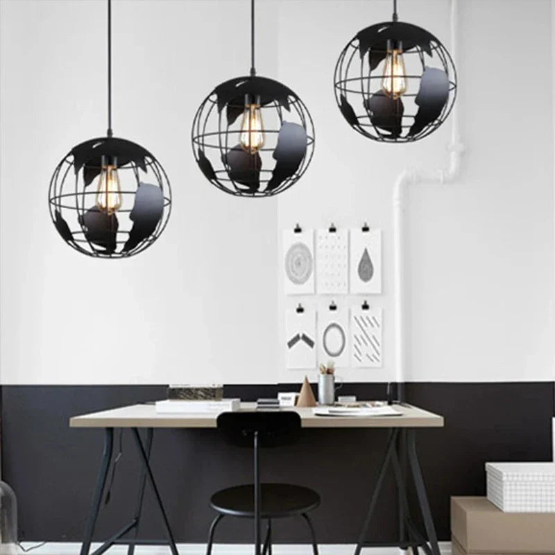 Kreative Erde Chandelier Pendellampe – Industrielt Retro Design laget av Metall | Luvikno