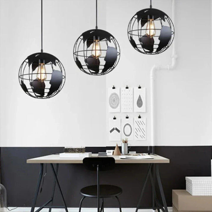 Kreative Erde Chandelier Pendellampe – Industrielt Retro Design laget av Metall | Luvikno