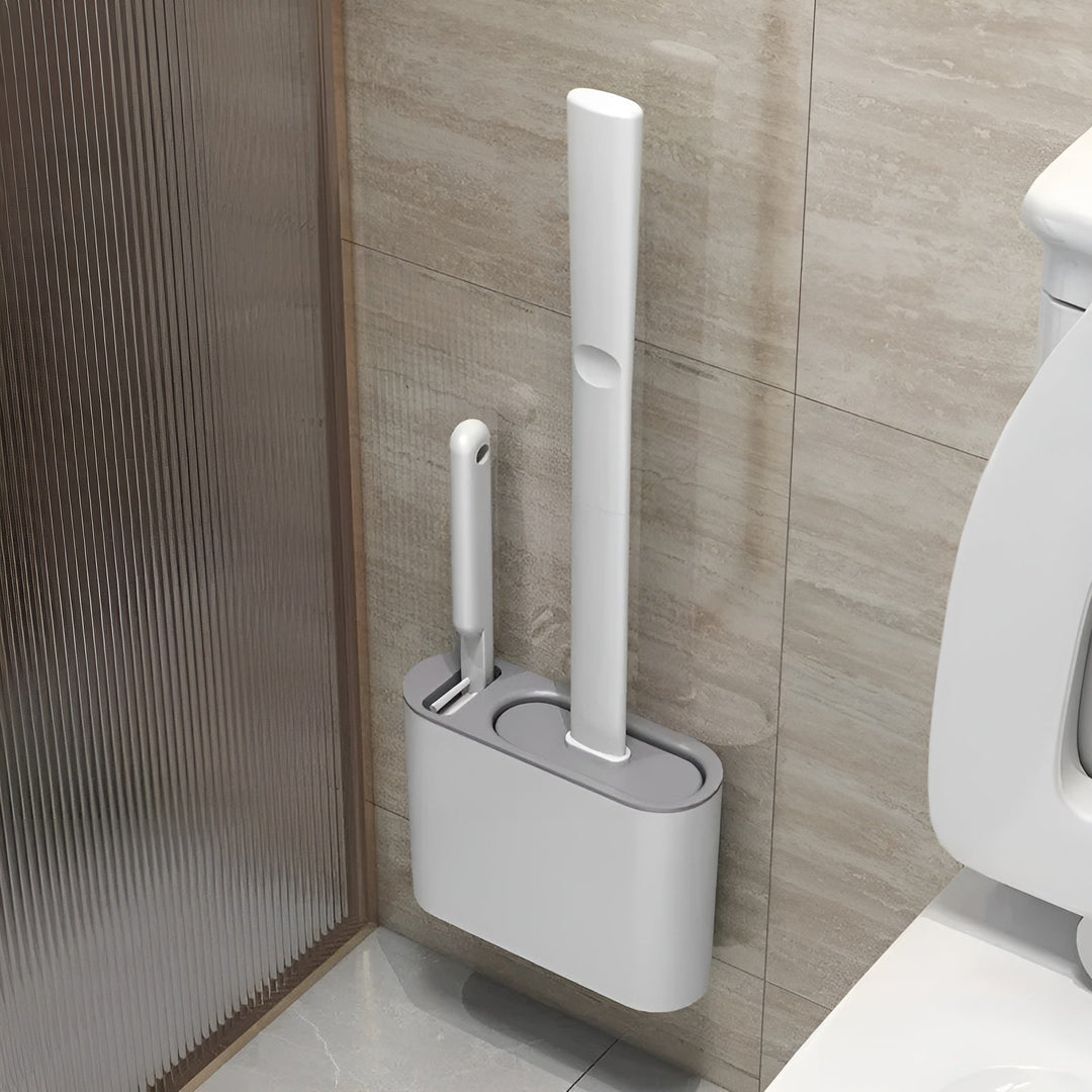 Silikon toalettkost med veggfeste – Hygienisk & Holdbar | Perfekt for bad og gjestetoalett | Luvikno