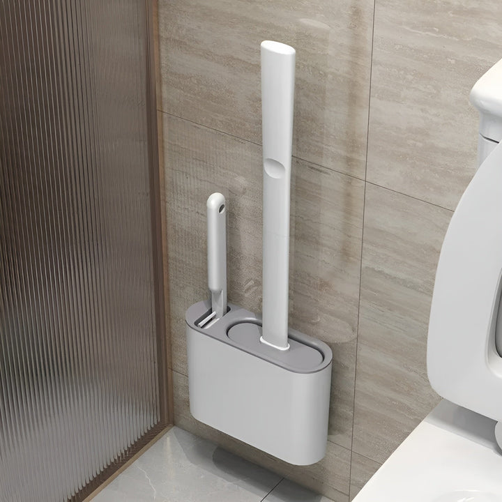Silikon toalettkost med veggfeste – Hygienisk & Holdbar | Perfekt for bad og gjestetoalett | Luvikno