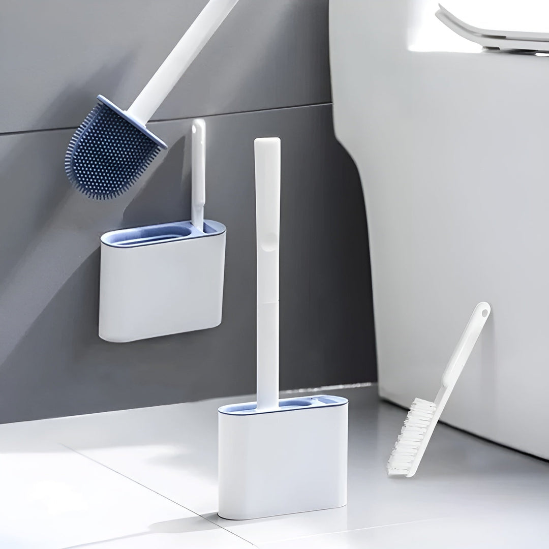 Silikon toalettkost med veggfeste – Hygienisk & Holdbar | Perfekt for bad og gjestetoalett | Luvikno
