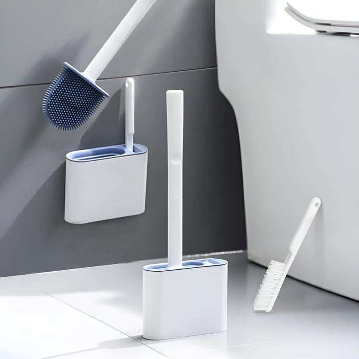 Silikon toalettkost med veggfeste – Hygienisk & Holdbar | Perfekt for bad og gjestetoalett | Luvikno