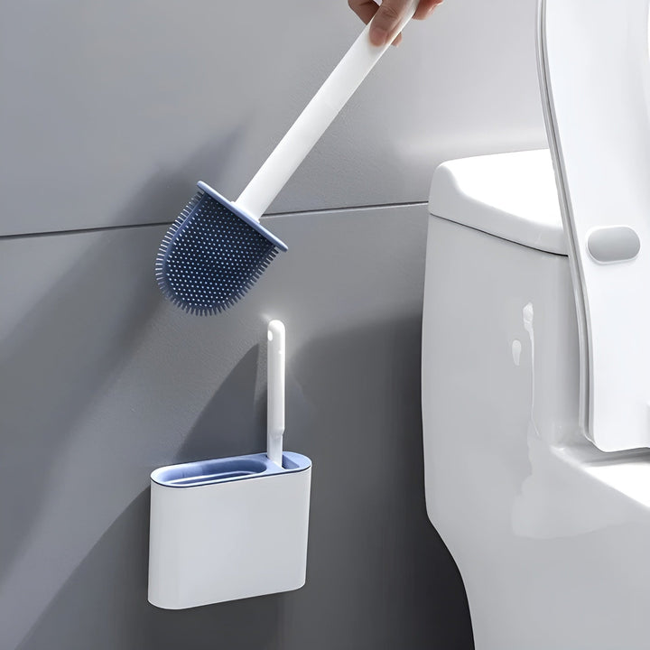 Silikon toalettkost med veggfeste – Hygienisk & Holdbar | Perfekt for bad og gjestetoalett | Luvikno
