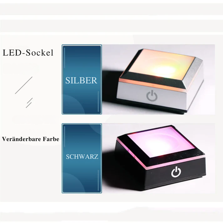 Personlig krystallkule med kjæledyrbilde & LED-base Luvikno