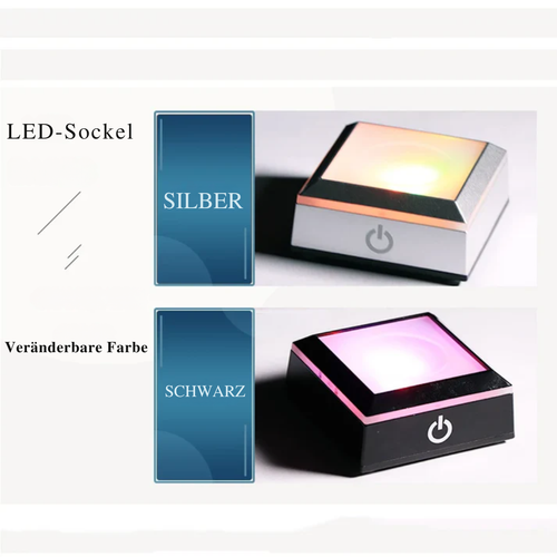Personlig krystallkule med kjæledyrbilde & LED-base Luvikno