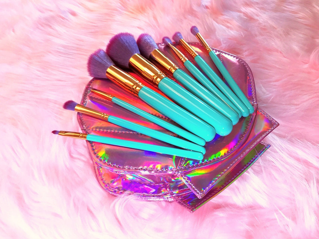 Mermaid Makeup Brushes - 10 Delt sett | Luvikno