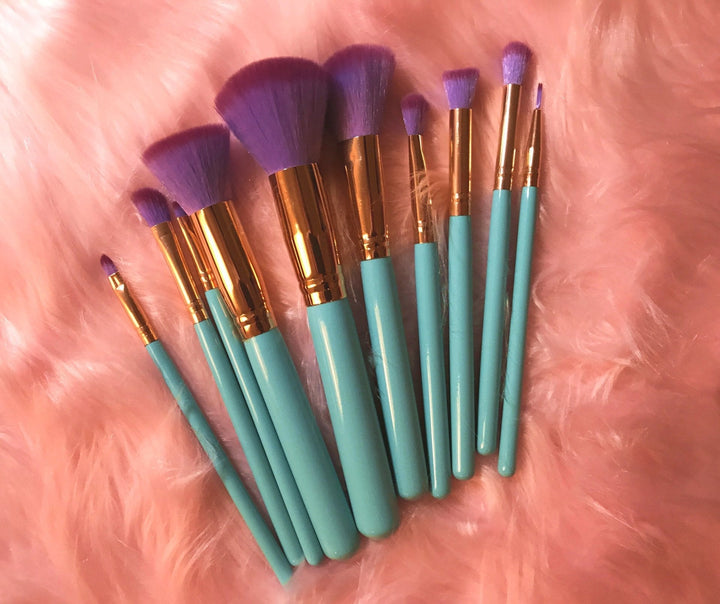 Mermaid Makeup Brushes - 10 Delt sett | Luvikno