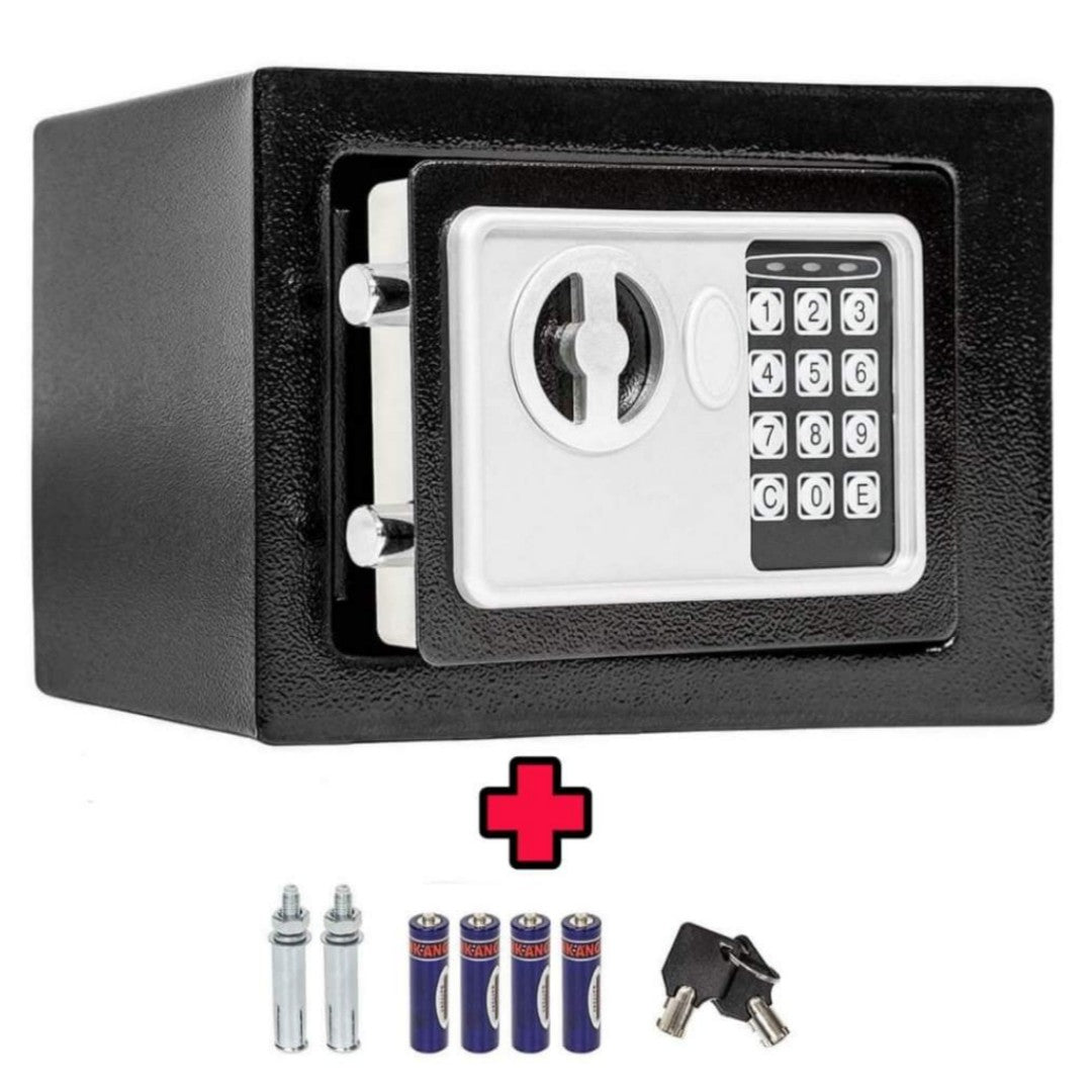 SafeLock Mini – Digital Safe med PIN og Nøkkel, 6 Liter | Luvikno
