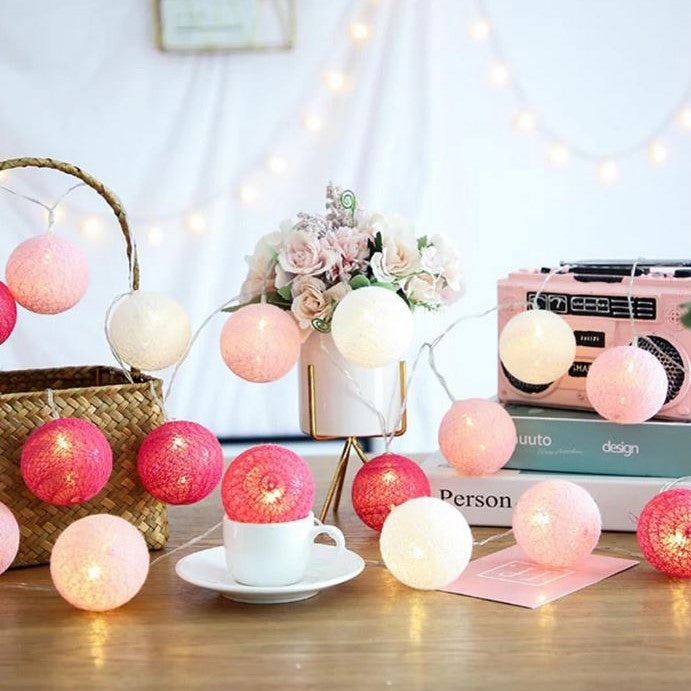 Gledelig Bomull Lys Ball Girlander - LumiBall | Luvikno