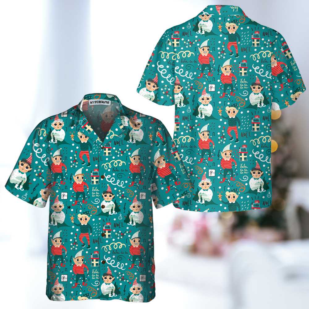 Luvik | Joulutontun iloinen hawaii-paita, hauska joulutontun T-paita, Paras joululahjaidea