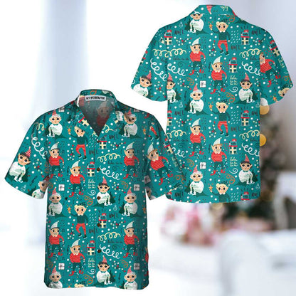 Luvik | Joulutontun iloinen hawaii-paita, hauska joulutontun T-paita, Paras joululahjaidea