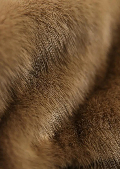 Luvik | Värillä Beige V-pääntie Ruiskeet turkis Pitkät hihat