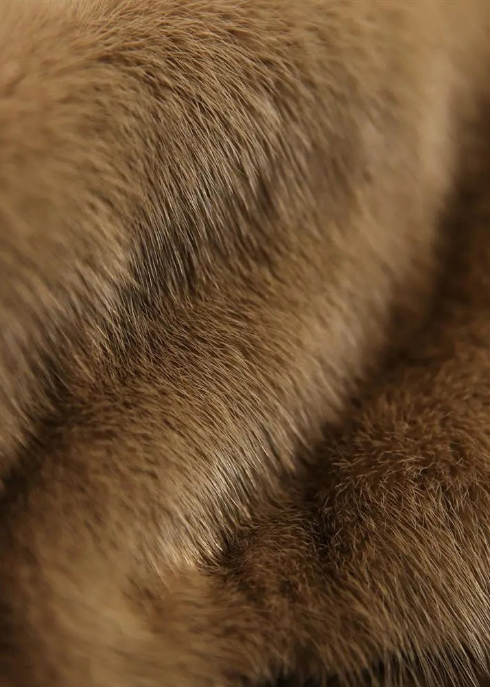 Luvik | Farge Beige V-hals Ruiskeet pels Lange ermer