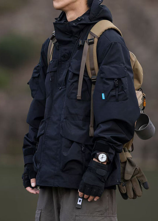 Luvik | Koko Huppu Musta Tasku Puuvilla Takit Miehille