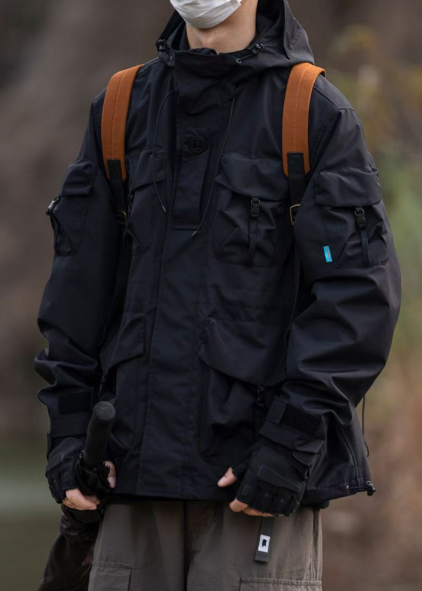 Luvik | Koko Huppu Musta Tasku Puuvilla Takit Miehille