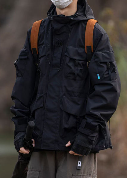 Luvik | Koko Huppu Musta Tasku Puuvilla Takit Miehille