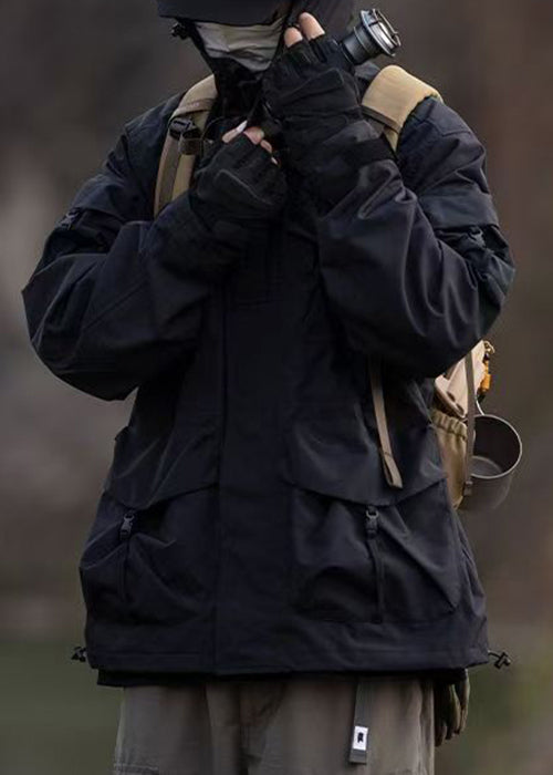 Luvik | Koko Huppu Musta Tasku Puuvilla Takit Miehille