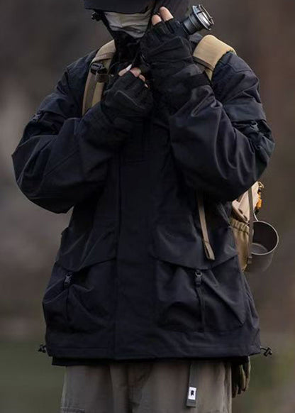 Luvik | Koko Huppu Musta Tasku Puuvilla Takit Miehille