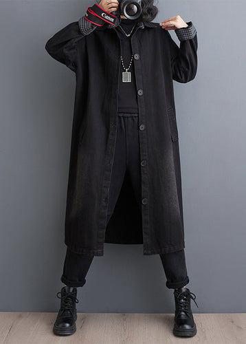 Luvik | Størrelse Sort Vesker Puslespill Denim Trenchcoats