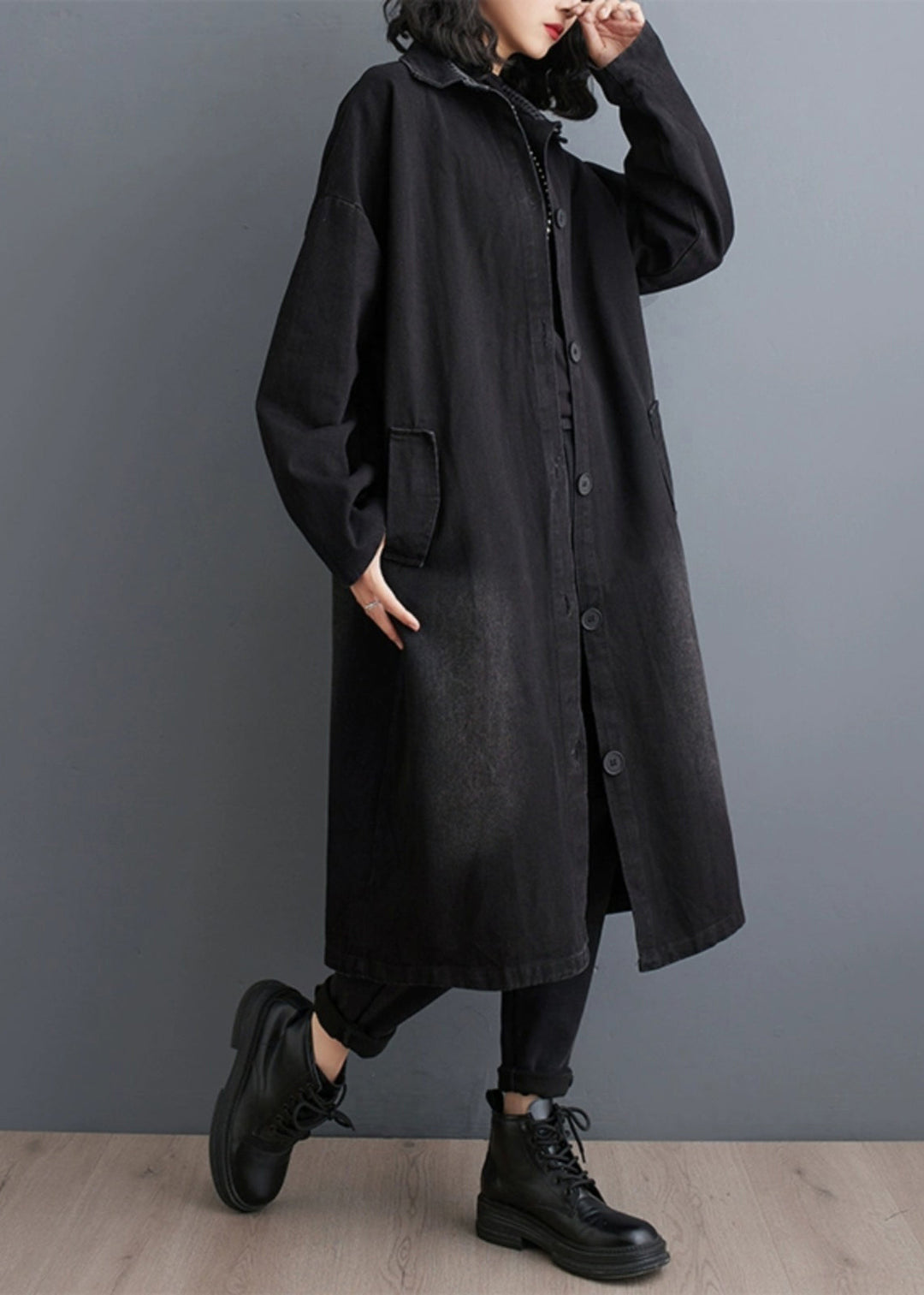 Luvik | Størrelse Sort Vesker Puslespill Denim Trenchcoats