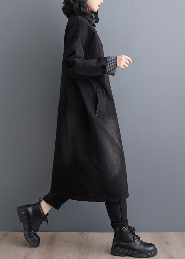 Luvik | Størrelse Sort Vesker Puslespill Denim Trenchcoats