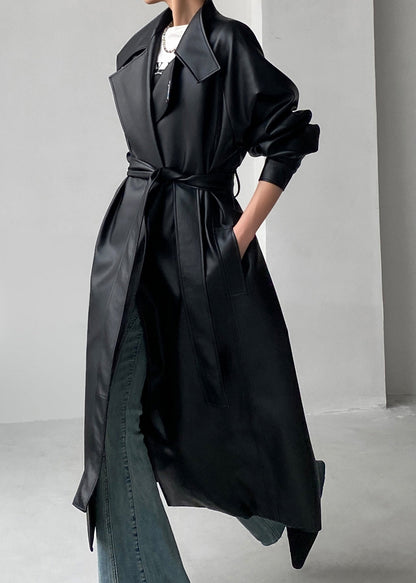 Luvik | Koko Musta-Vihreä Solmittava vyö Keinotekoinen nahka Lämpimät fleece-takit Talvi