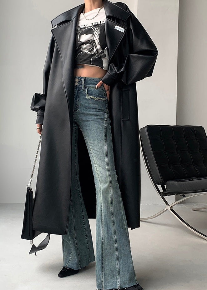 Luvik | Koko Musta-Vihreä Solmittava vyö Keinotekoinen nahka Lämpimät fleece-takit Talvi