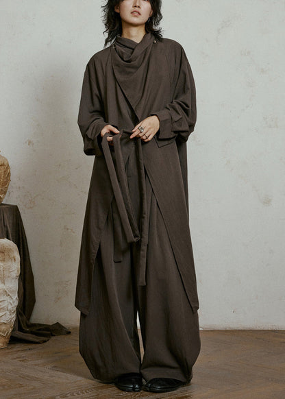 Luvik | Koko Suklaa jousi Laukut Maxi Trench-takit Lyhdemäiset hihat